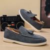 Autumn Men Flat Loafers 2025 Frosted Suede Flat Shoes Comfortable Non Slip Fashion Loafers Lightweight Outdoor Casual Shoes