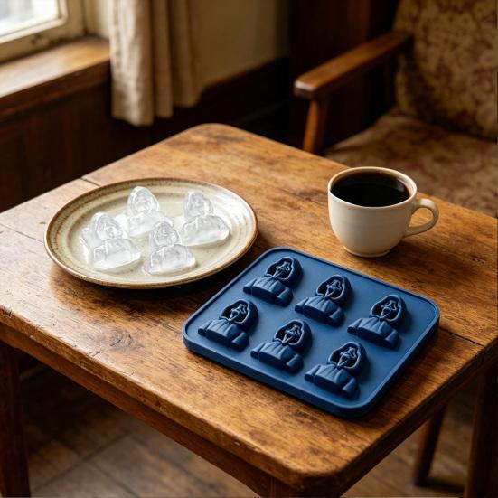 Forma de Silicone para Gelo com 6 Cavidades de Caveira Bandeja de Gelo de Liberação Fácil Rosto de Fantasma Gritando Forma Antiaderente para Fazer Cubos de Gelo para Uso na Cozinha e no Bar