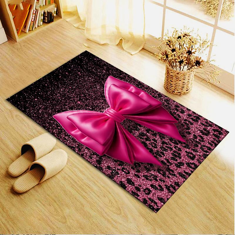 Nouveau Tapis Rose et Noir avec Nœud 2025 pour Salon Chambre Maison Décoration Canapé, Tapis de Sol Antidérapant pour Jouer les Enfants28