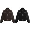 Men's Retro Stand Collar Patchwork Jacket with Multi-Pockets - Trendy and Loose-Fit