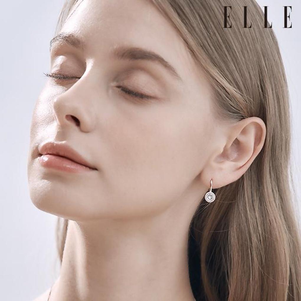 14K Circle Cubic Drop Earrings (Gold Plated) ELGPEE504