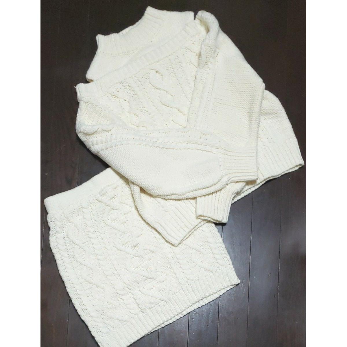 Time sale! Unused WEGO off shoulder knit setup white size free skirt lining setup