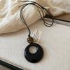 Copper Bamboo Chain Magnetic Glasses Clip Necklace Minimalist Retro Pendant Women's Trendy Fashion Jewelry