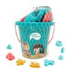 18 Piece Beach Toy Set with Bucket Watering Can Shovel Rake and Sand Molds for Outdoor Sand Play and Water Activities