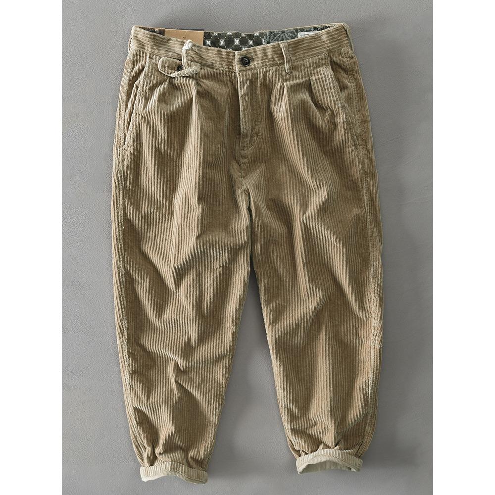 

Fashion Understated Sophisticated Pants, Relaxed Tapered Corduroy Pants with Ribbed Texture, Versatile Pants for Everyday & Laid-back Style XXXL