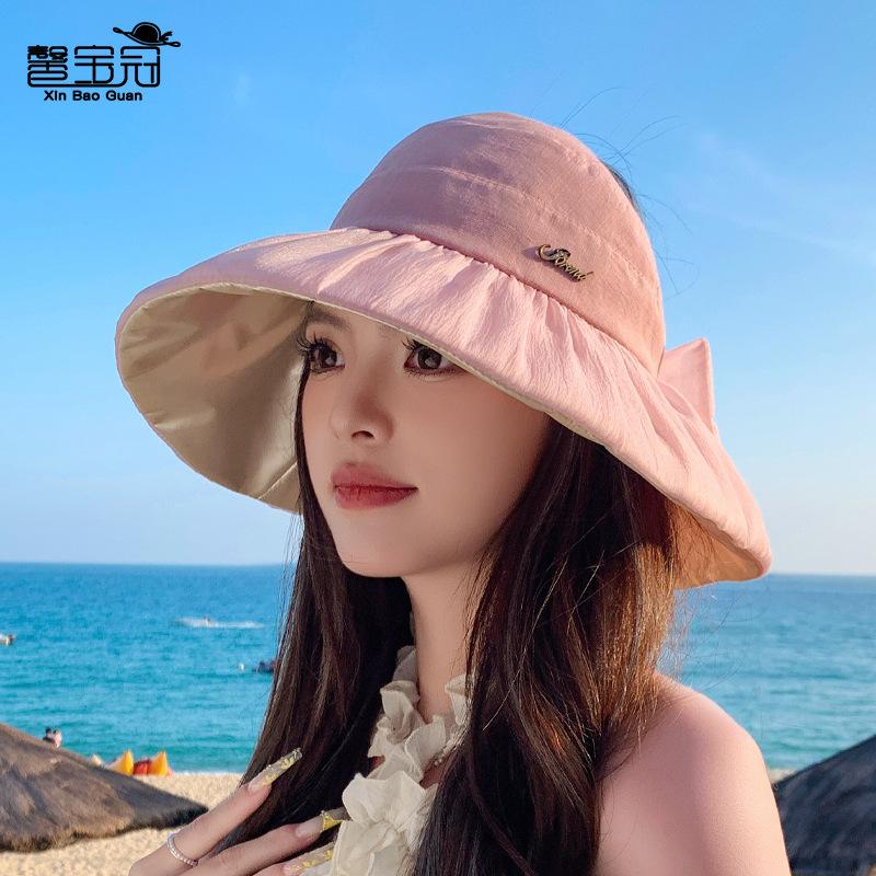 Summer color glue big brim sunscreen hat fashion versatile bucket hat outdoor cycling shade empty top hat children