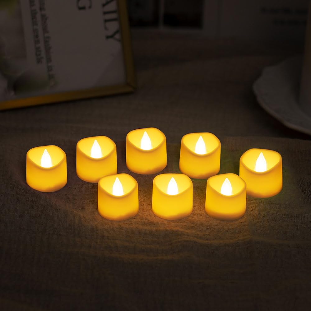 DFsucces 24-Piece LED Candle Light Set, Soothing Warm Yellow Light, Safe, Energy-Saving, Long-Lasting, and Convenient for Photography, Christmas,