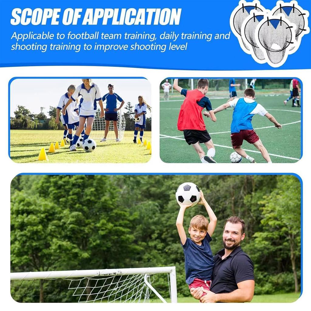 Football Goal Targets Net With Reinforced Corner Quick Setups Soccer Training Targets For Secure Attachments