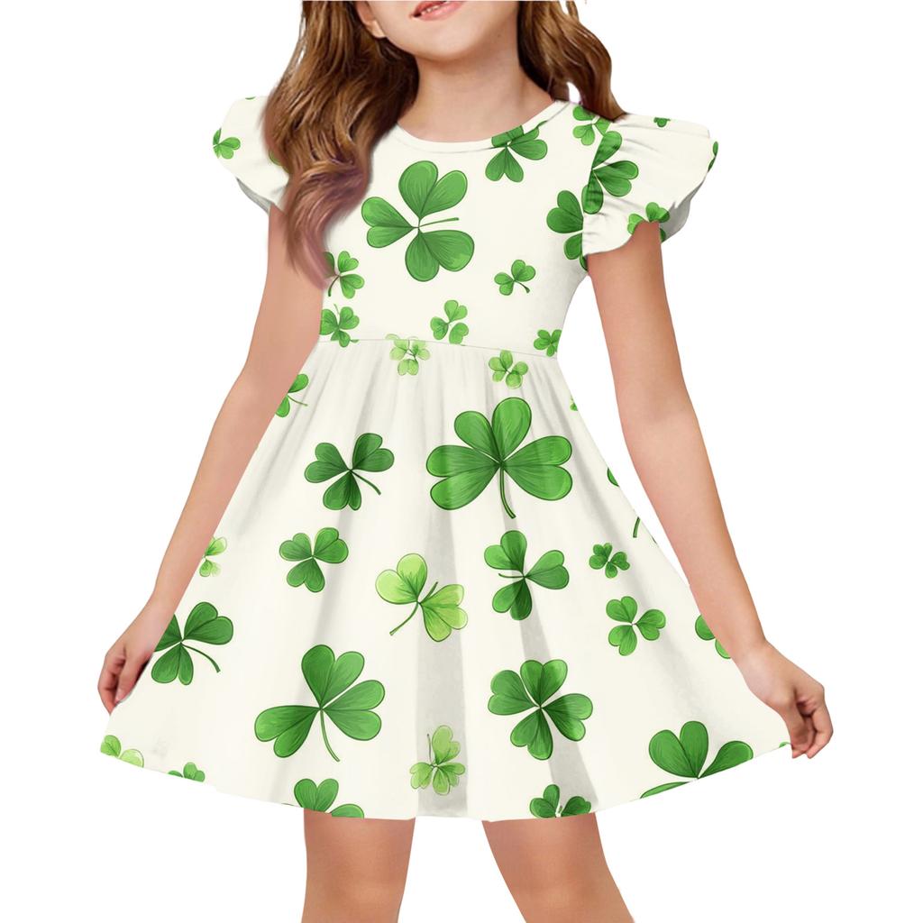 Letnia Sukienka Księżniczki dla Dziewczynek - Sukienka T-shirtowa o Kroju A. dzień Patryka