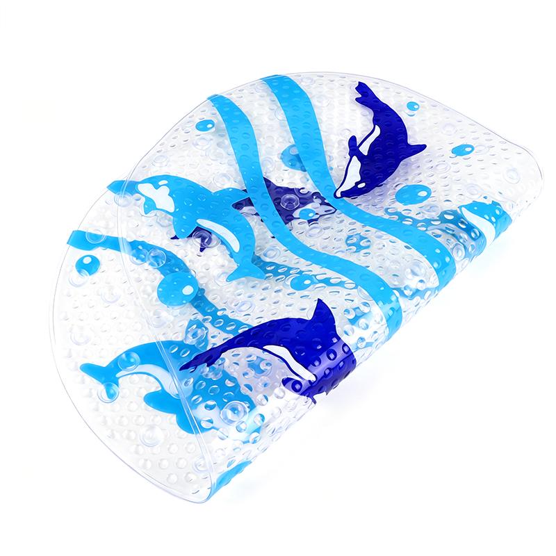 Safety Kids Anti Slip Bath Mat Soft Cartoon PVC Non Skid Shower Mat with Suction Cups for Toddler Bathtub
