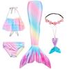 Mädchen Schwanzflosse Meerjungfrau Kostüm Kleid Cosplay Weihnachten Geburtstag Geschenk Badeanzug Kann Monoflosse Finne Hinzufügen Halloween Kostüm