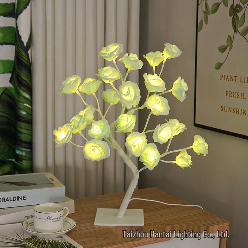USB LED Rose Tree with Removable Base - Christmas Light & Night Decor