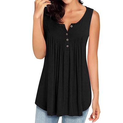 Girl Sleeveless Vest Women V Neck Solid Color Summer Top