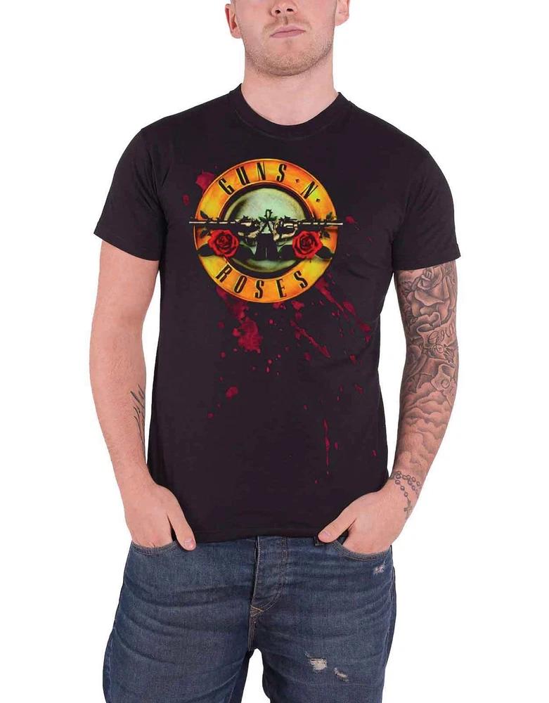 Guns N Roses T Shirt Bullets and Blood Band Logo new Official Mens Black M