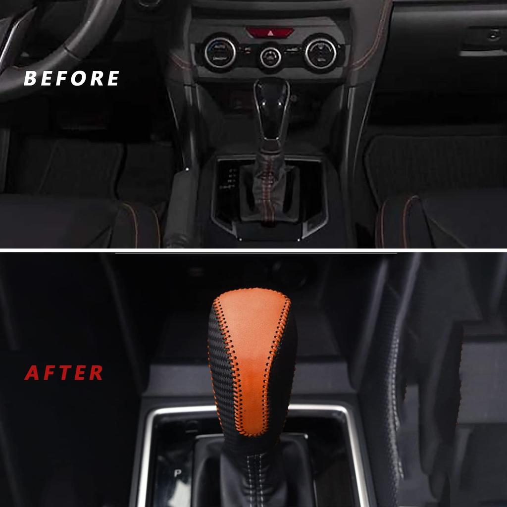 Car Shift Knobs Cover Leather Shift Lever Gear Handle Cover for 2018 2019 2020 2021 2022 2023 Subaru Crosstrek Decoration Accessories Scratch