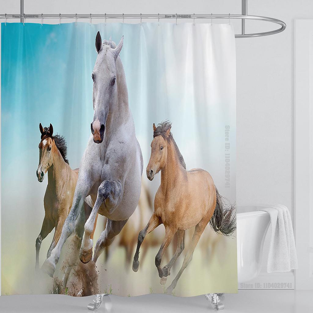 Cat dog funny Cartoon Creative Personality shower curtains Cute 3D Printed pvc fabric with hooks waterproof bathroom decoration