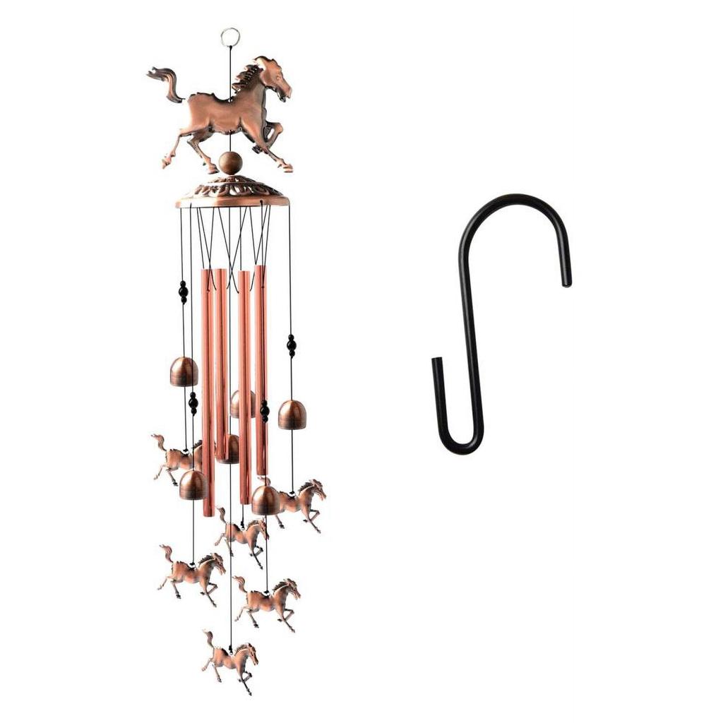 Handgefertigte Kupferspirale Windspiel Pferdeform Windglocke Vintage Metallglocke Tier Hängende Dekoration Balkon Hof Dekoration