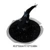 Elegant Curved Brimmed Witch Hat With 3D Butterfly Decoration Halloween Cosplay Accessory Multiple Colors