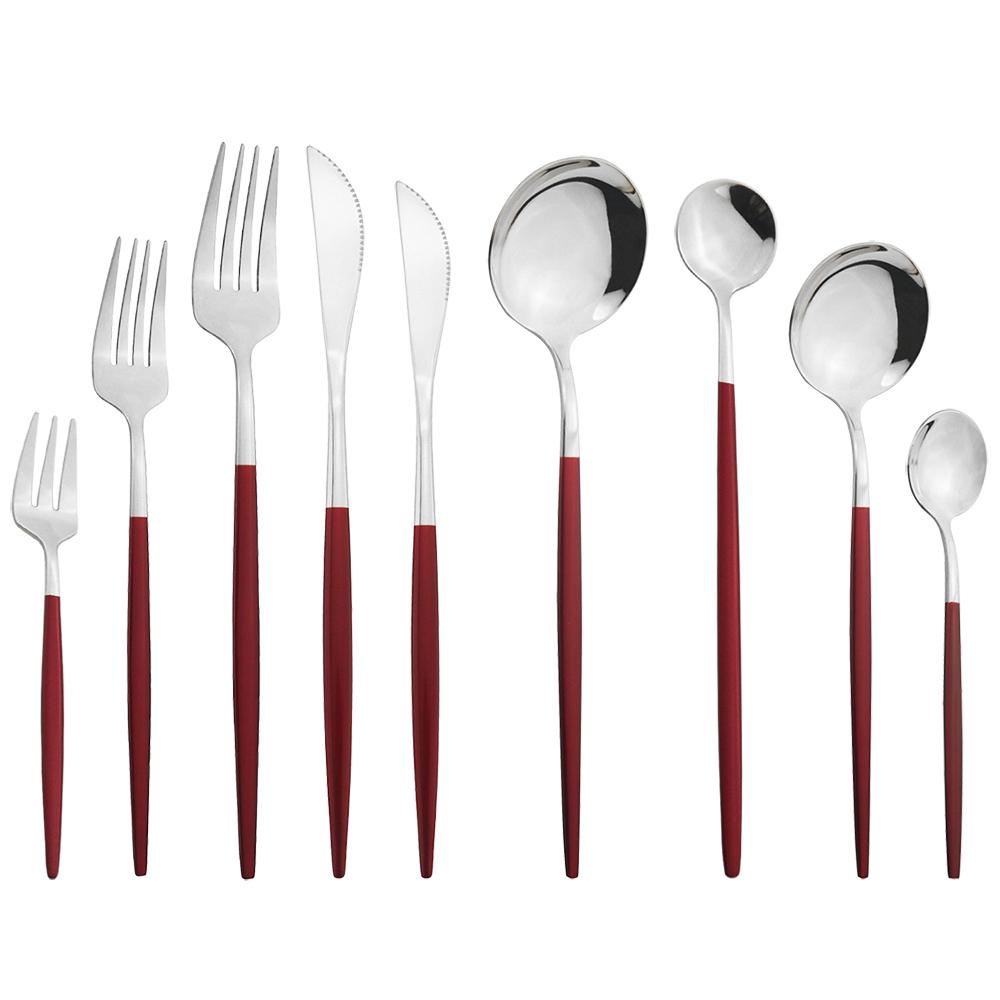 9 adet/takım altın çatal bıçak kaşık seti hizmeti 1 paslanmaz çelik yemek takımı sofra bıçağı tatlı kek meyve çatal kaşık ev sofra takımı gümüş seti