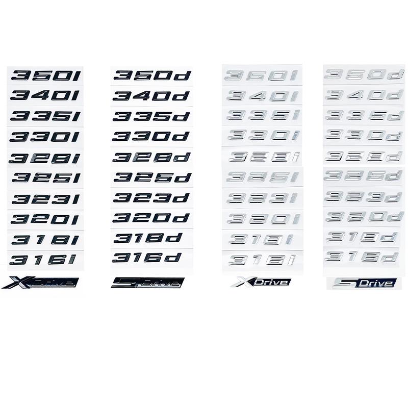 Vysoce lesklý černý emblémový sticker BMW řady 3 pro 320i 320d 325d 328d 330i 330d 335d 340i340d Pasuje na E90 E91 E92 F30 F31 F34 G20 G21 YG5VD