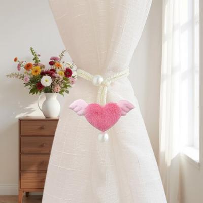 2PCS Heart-shaped Curtain Tiebacks Romantic Window Curtain Holders Curtain Tie  Children's Room