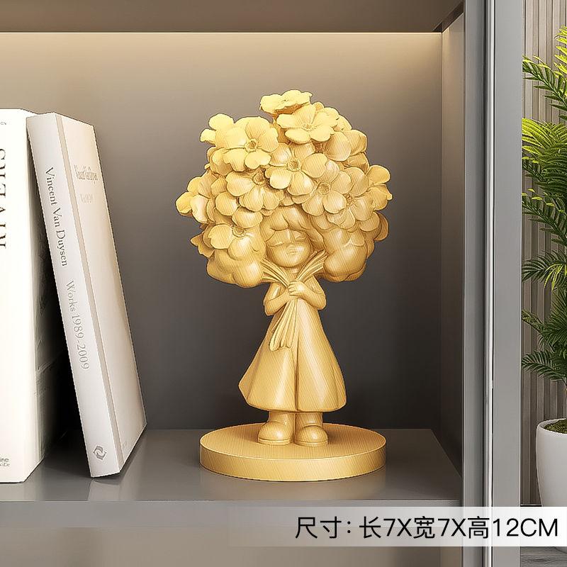

Palm Wood Carving Girl Decoration Household Creative Walnut Wood Crafts Living Room Entrance TV Cabinet Decoration Birthday Gift жёлтый
