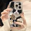 Fashion Cat Luxury Make Up Mirror Phone Case For IPhone 17e 16e Air Pro Max 17 16 13 11 15 14 12 Animal Funda Anti-drop Cover