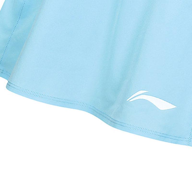 Li Ning Comfortable Simple Solid Color Versatile Mid Waist Casual Skirt Women Skirts Ice-Blue ASKV010-3