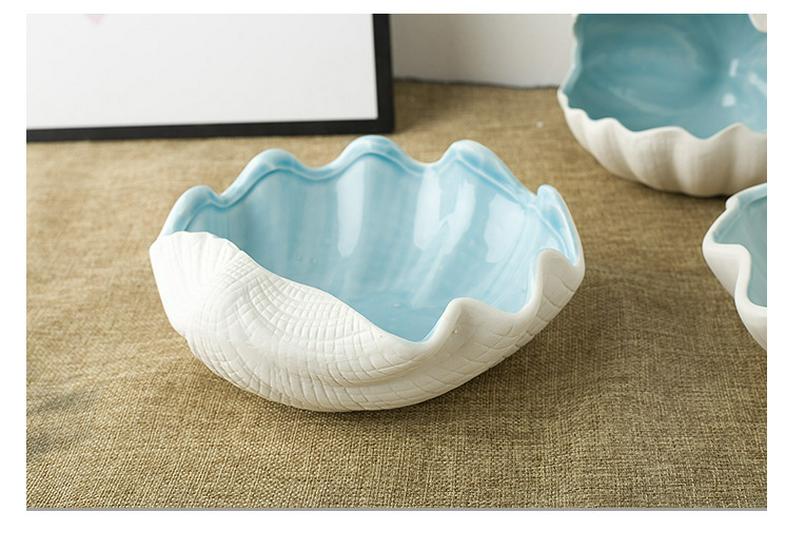 Starfish Seashell Ceramic Jewelry and Storage Tray with Marine Ornament Design