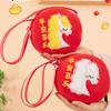 Chinese Style Zodiac Horse Plush Crossbody Bag Lucky Horse Headphone Bag  Childrens Gift