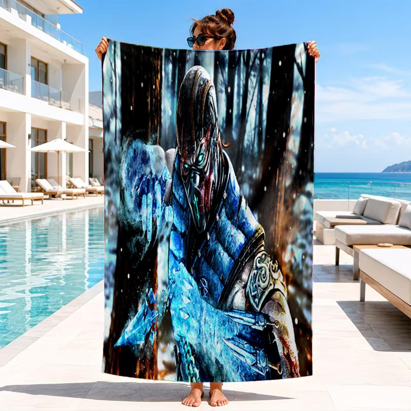 Powerful Warrior Kombat Beach Towel, Microfiber Beach Towel, Perfect For Pool, Beach, Travel, Home Decor Beach Party Fan gifts