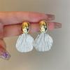 Irregular Metal Shell Drop Earrings for Women Statement Long Exaggerated Geometric Brincos Party Jewelry Wholesale