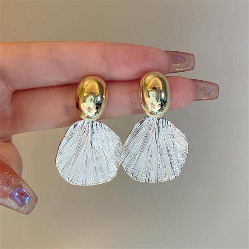 Irregular Metal Shell Drop Earrings for Women Statement Long Exaggerated Geometric Brincos Party Jewelry Wholesale