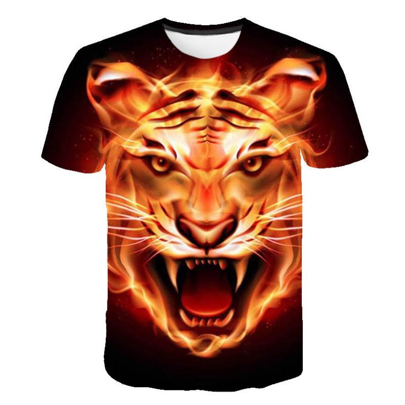 Summer Colorful Tiger 3D Digital Printed Animal T-shirt Men's Women's Short Sleeves Shirt