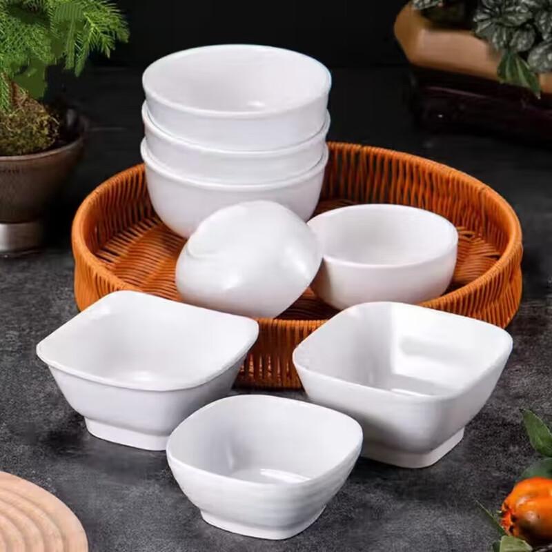 Commercial Drop-Resistant White Melamine Rice Bowl