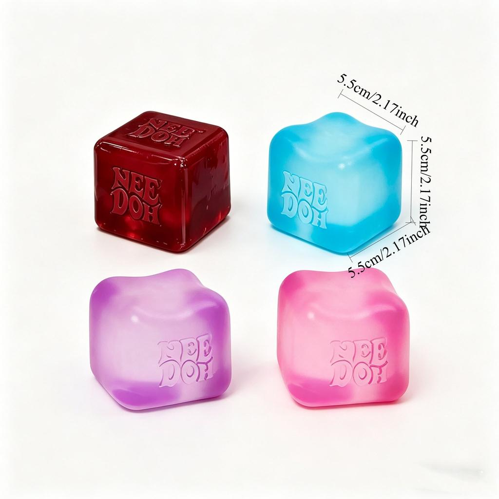NeeDOH Modello Giocattolo Morbido e Schiacciabile Bel Cubo Sensoriale Antistress Strumento Fidget per l'Ansia per Adulti e Bambini Premium Disponibile