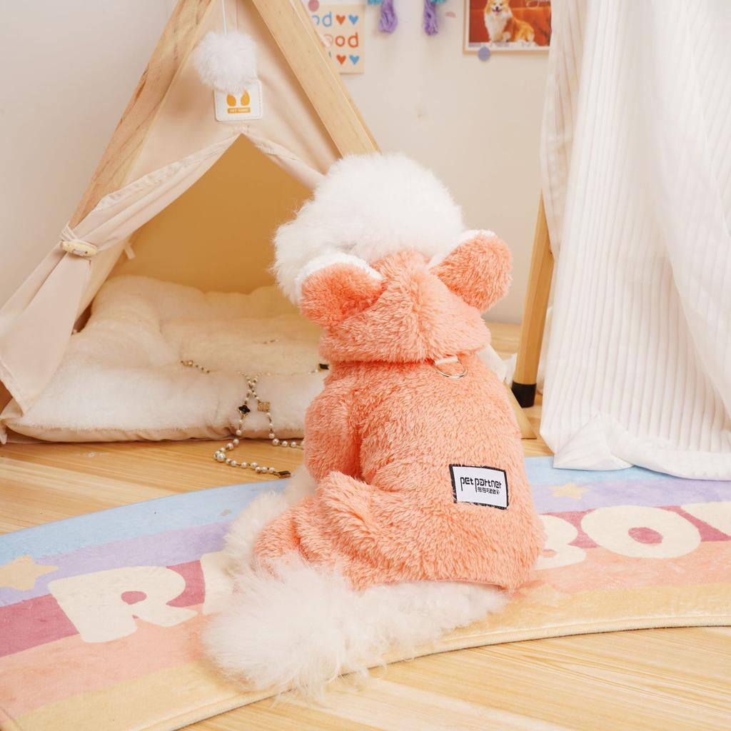 Cat and Dog Clothing Pet Autumn and Winter Plush Jumpsuit Pet Four Legged Pajamas Teddy Bear Small Dog Clothing Puppy Clothes