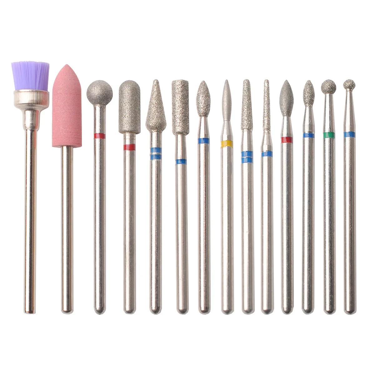 

14pcs/set Nail Drill Machine Bit Nail Gel Removal Polishing Tools Pedicure Manicure Rotary Grinding Buffer Polisher