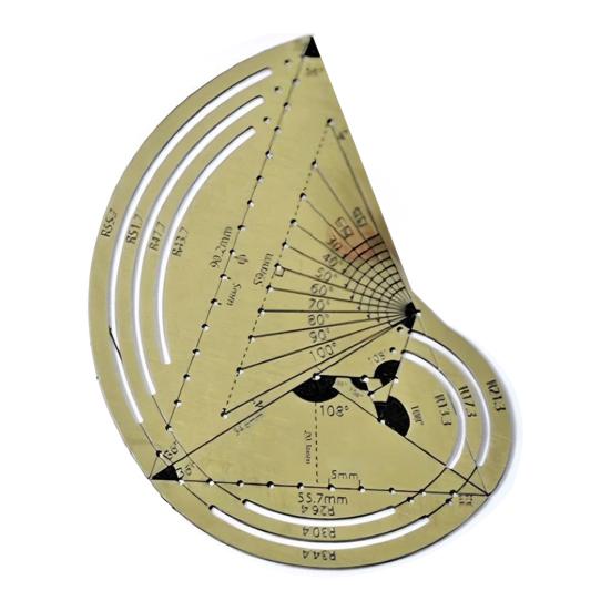 Multifunkční rýsovací pravítko Úhloměr a kružítko Šablona pro geometrické kreslení Kovové měřicí nástroje pro školní a kancelářské potřeby