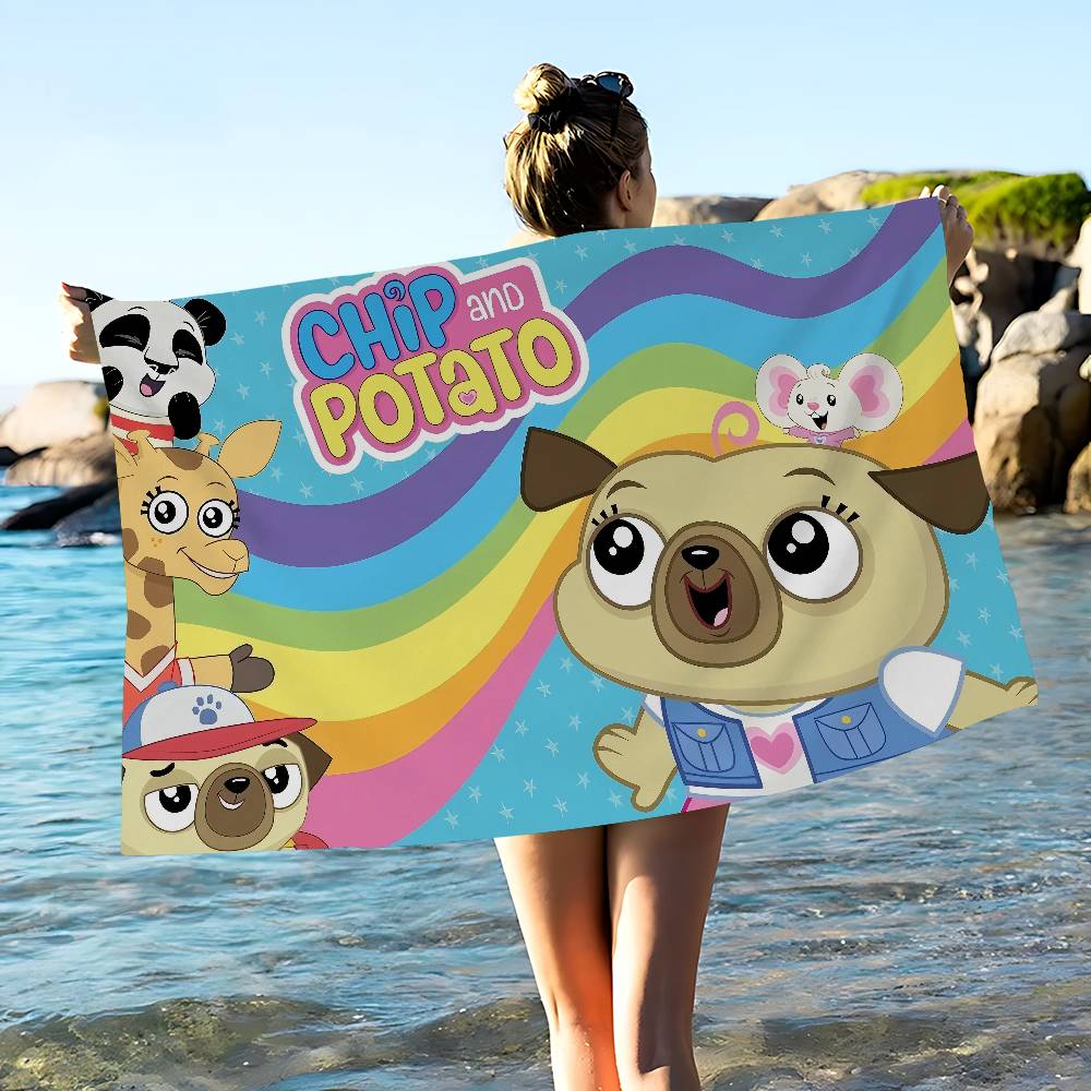 Chip and PotatoS Microfiber Beach Towel Absorbent Quick dry Soft Yoga Swimming Resort Mountain Climbing Towel