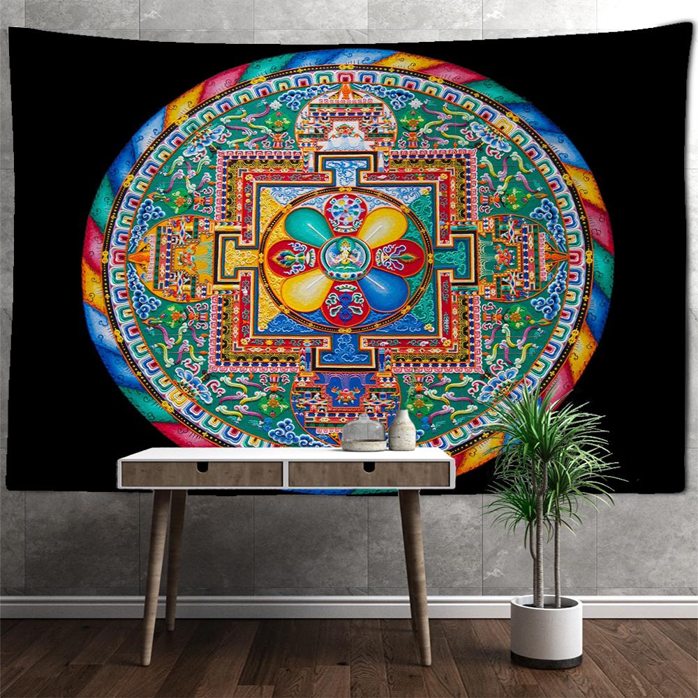 India Covoraș de yoga Mandala Tapiserie suspendată pe perete Decor Boho Pânză de perete Psihedelic Hippie Tapzi Covor de perete Decor vrăjitorie