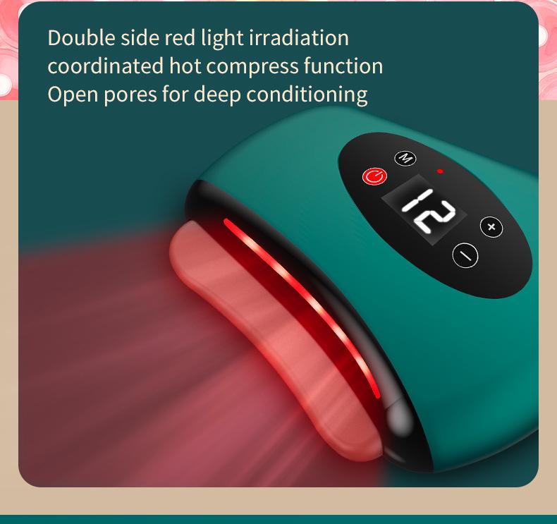 Smart Jade Facial Guasha Tool: Wireless Vibration & Heat Meridian Massager.