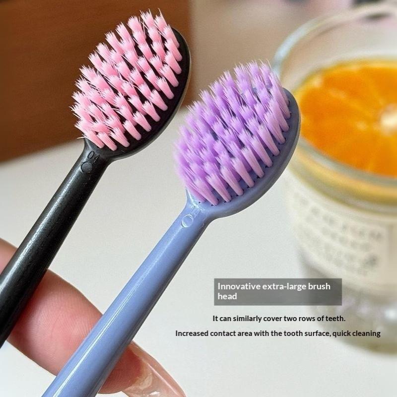5Pcs Wide Head Soft Bristle Toothbrush Fine Gentle Bristles Oral Cleaning Tooth Brush For Family Travel Daily Teeth Care Use
