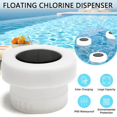 Solar Pool Chlorine Floater with Light Chlorine Tablet Floater Pool Chlorine Dispenser Colorful Light Chlorine Floater for Hot Tub