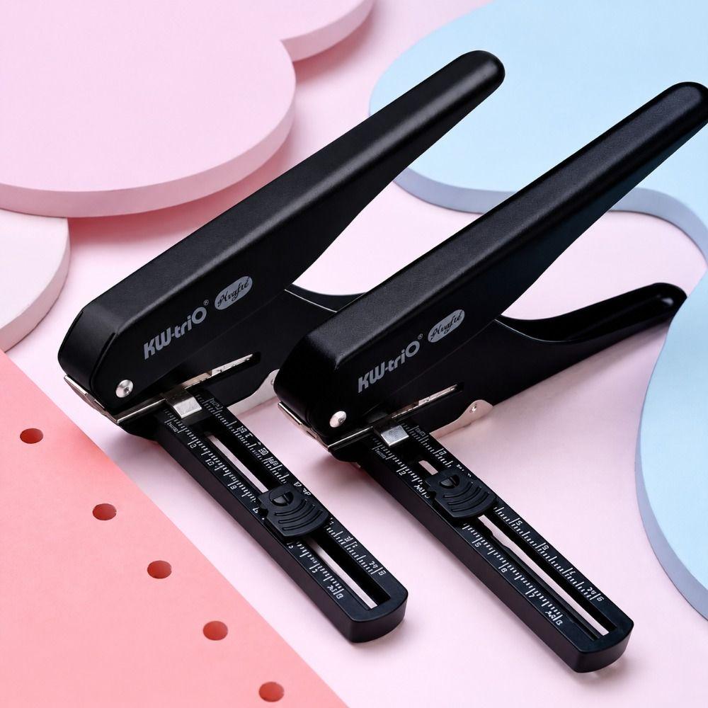 With Positioning Guide Paper Hole Punch Black Handheld Hole Puncher Single Hole Puncher Journaling