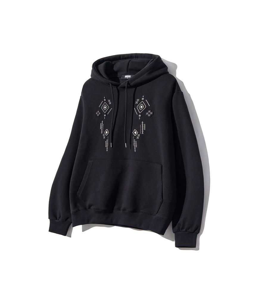 GAKKAI UNIONS Noir Symbol Applique Hoodie Black