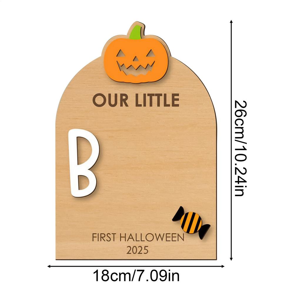 

Halloween Baby Hand And Footprint Kit Wood Baby s First Halloween Keepsake Craft Kit With Ink Pad Hand Ornament For Birth Shower