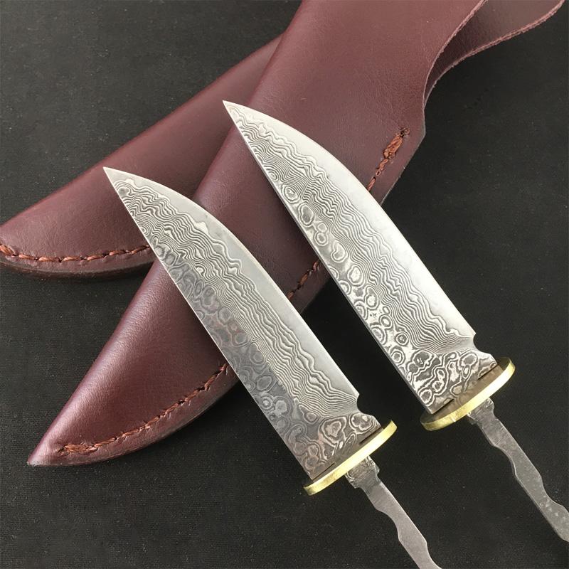 Damascus Steel Fixed Blade Knife Blanks - Unfinished Blade Forging Blanks, Semi-finished Knife Blank | DIY Knife Accessories