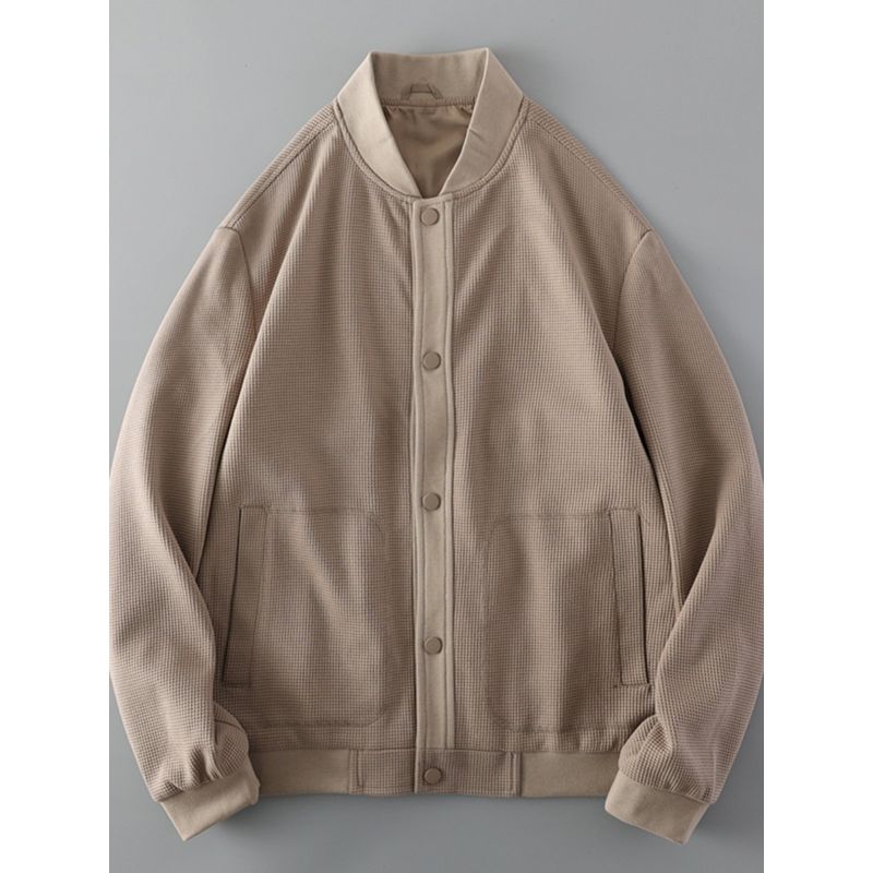 American Retro Amekaji Heavy Weight Fashion Brand All-Matching Waffle Outwear Men's Baseball Uniform Export Original Tail Order Jacket