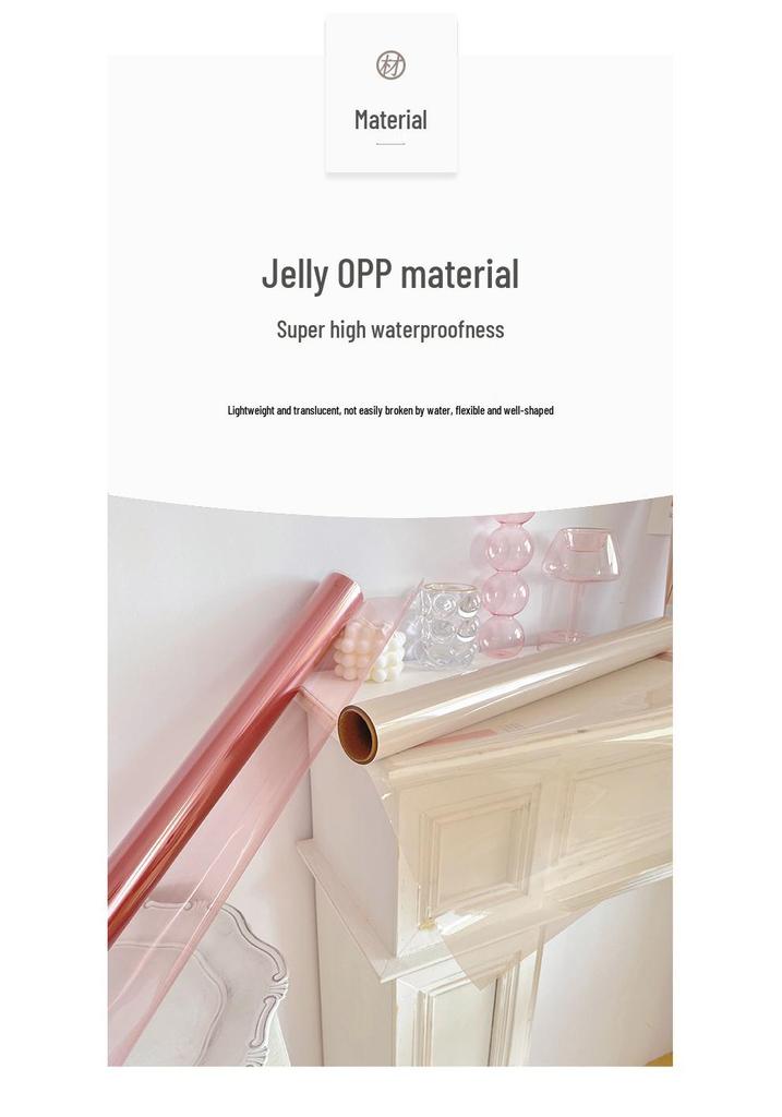 Solid Color Glassine Waterproof Floral Wrap for DIY Bouquets